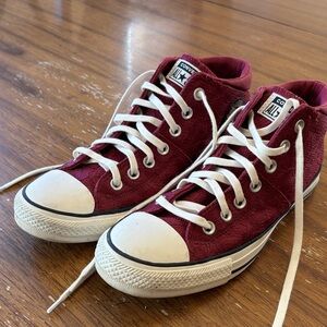 Converse Maroon lace High-Top Sneakers